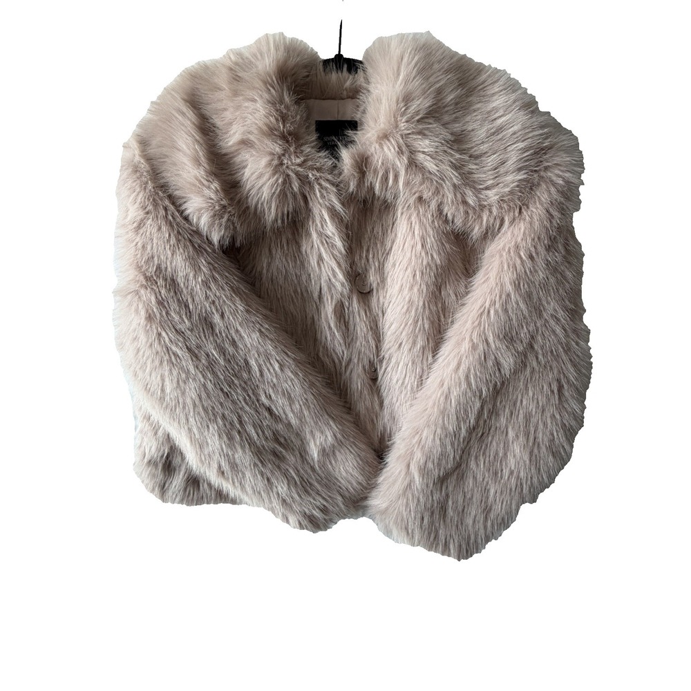 Simply Vera Wang Faux Fur Jacket Short Coat Women PXS Soft Plush